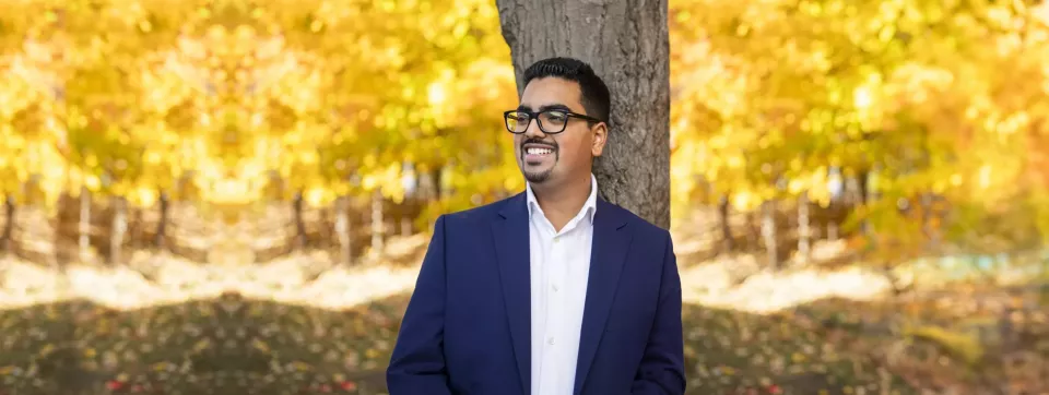 Amit Dalaya is receiving his master’s degree in management and professional accounting this fall. (Photo by Nick Iwanyshyn)